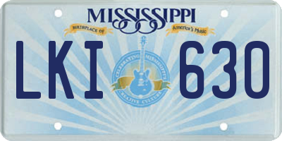 MS license plate LKI630