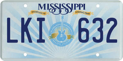 MS license plate LKI632