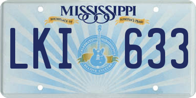 MS license plate LKI633