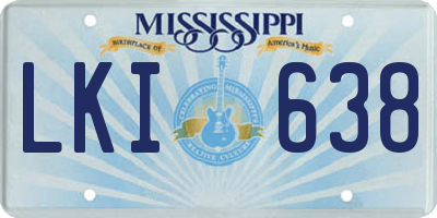 MS license plate LKI638