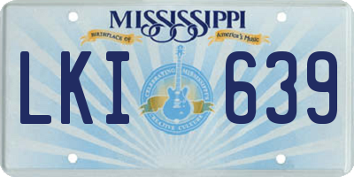 MS license plate LKI639