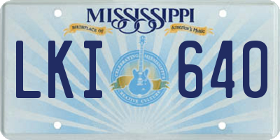 MS license plate LKI640