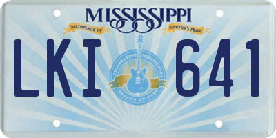 MS license plate LKI641