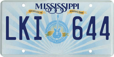 MS license plate LKI644