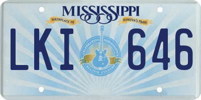MS license plate LKI646