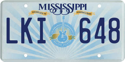 MS license plate LKI648