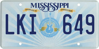 MS license plate LKI649