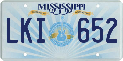 MS license plate LKI652