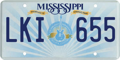 MS license plate LKI655
