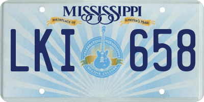 MS license plate LKI658