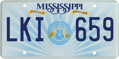 MS license plate LKI659