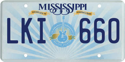 MS license plate LKI660