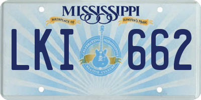 MS license plate LKI662