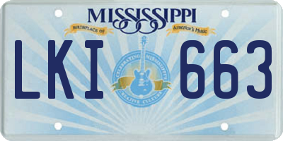 MS license plate LKI663