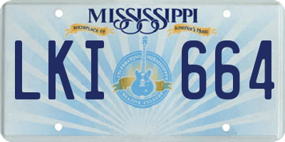 MS license plate LKI664