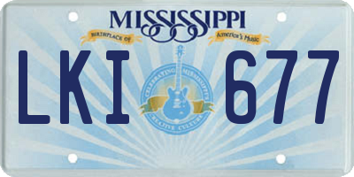 MS license plate LKI677