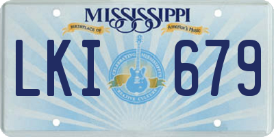 MS license plate LKI679