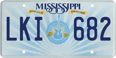 MS license plate LKI682