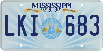 MS license plate LKI683