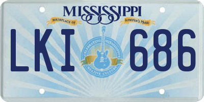 MS license plate LKI686