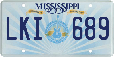 MS license plate LKI689