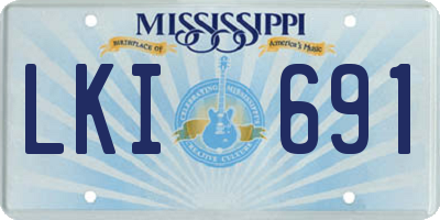 MS license plate LKI691