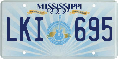 MS license plate LKI695