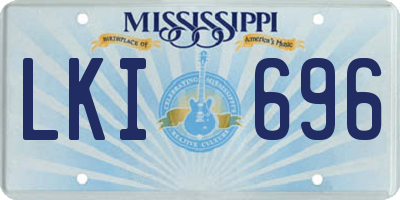 MS license plate LKI696