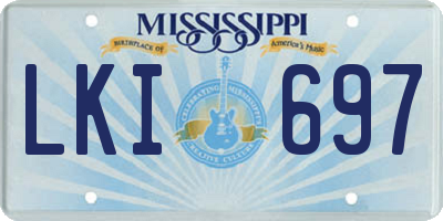 MS license plate LKI697