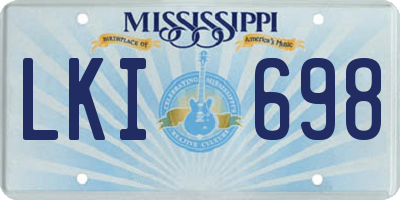 MS license plate LKI698