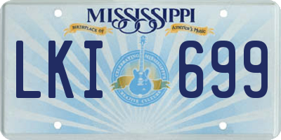 MS license plate LKI699