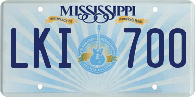 MS license plate LKI700