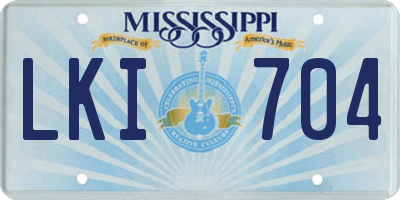 MS license plate LKI704