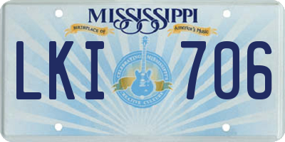 MS license plate LKI706