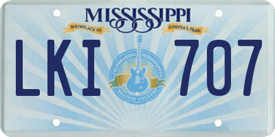 MS license plate LKI707