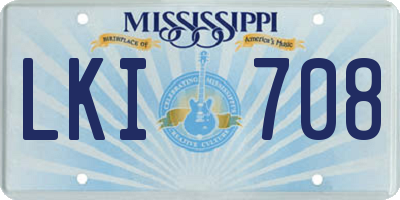MS license plate LKI708