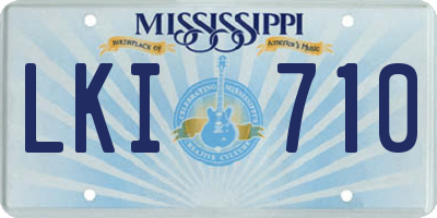 MS license plate LKI710