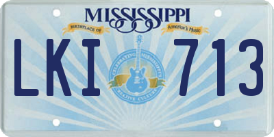MS license plate LKI713