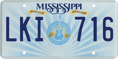 MS license plate LKI716