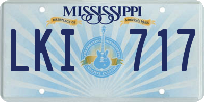 MS license plate LKI717