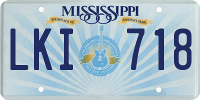 MS license plate LKI718