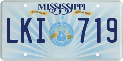 MS license plate LKI719