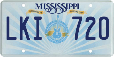 MS license plate LKI720