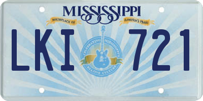 MS license plate LKI721