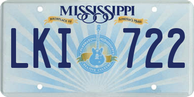 MS license plate LKI722
