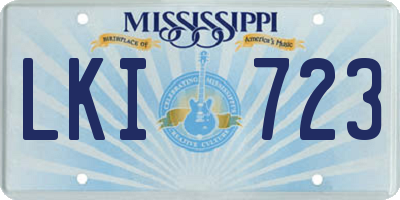 MS license plate LKI723