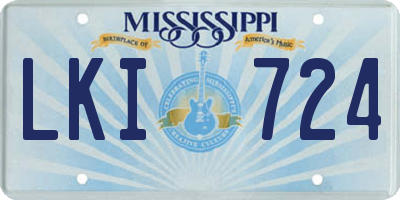 MS license plate LKI724