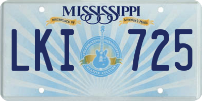 MS license plate LKI725