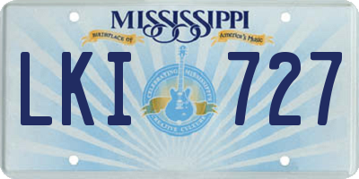 MS license plate LKI727