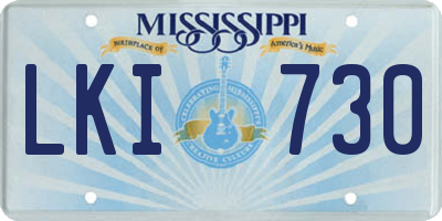MS license plate LKI730